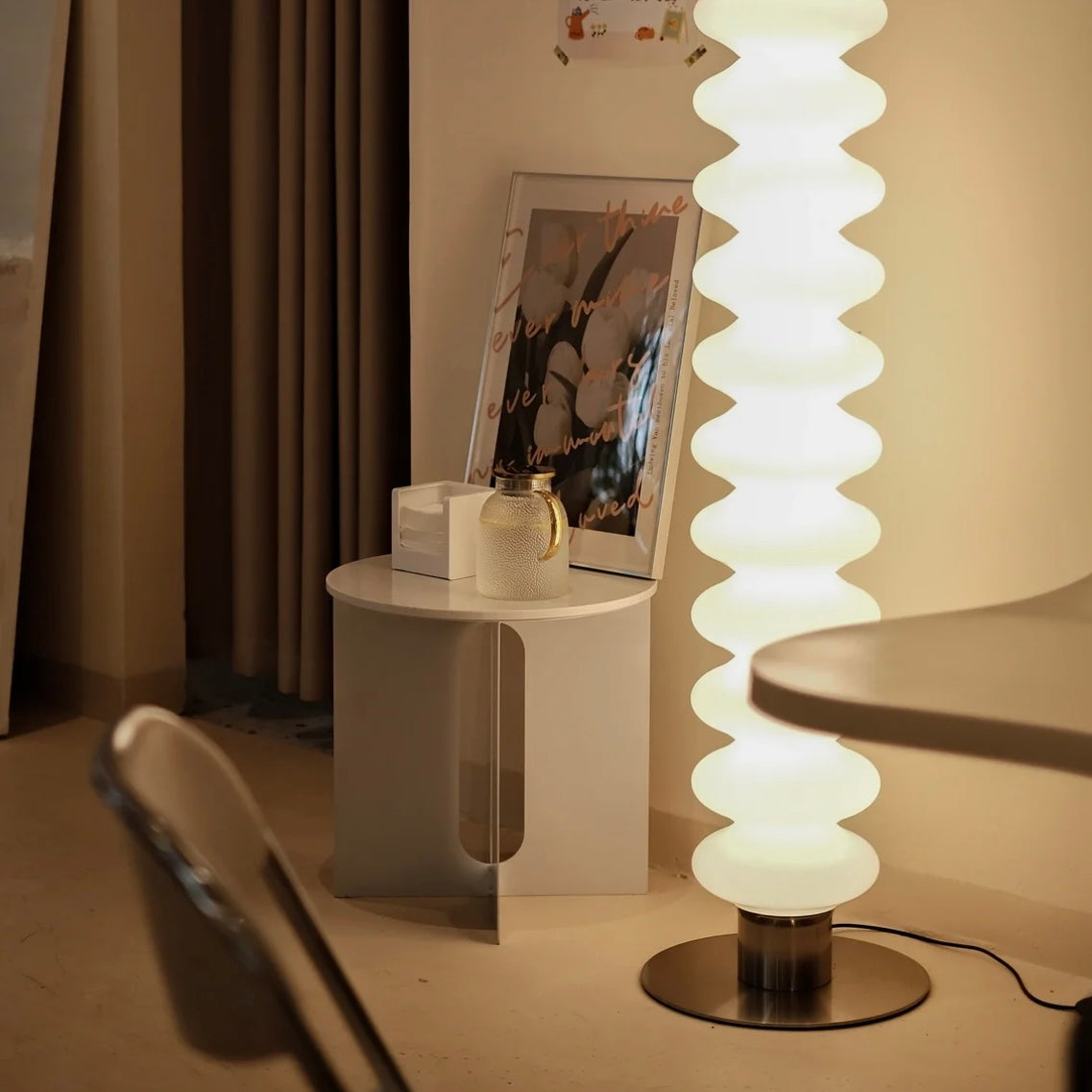 Elys Floor Lamp Modern Creamy Indoor Acrylic Living Room Bedroom