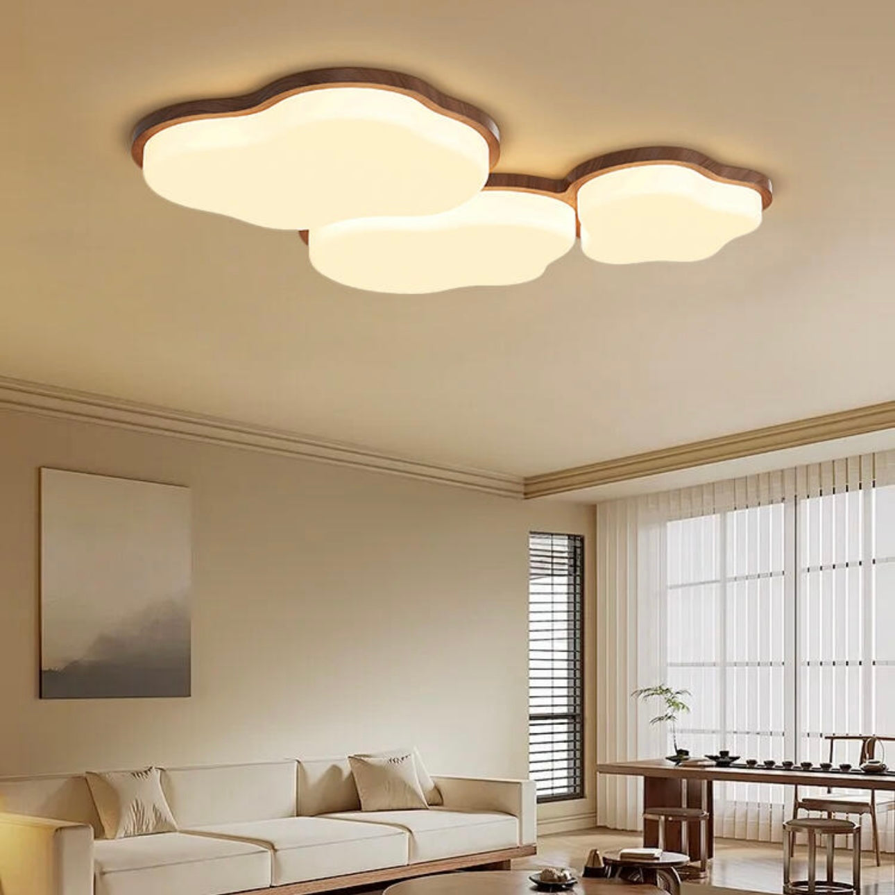 Soleil Flush Mount Ceiling Light Modern Cloud Indoor Acrylic Living Room