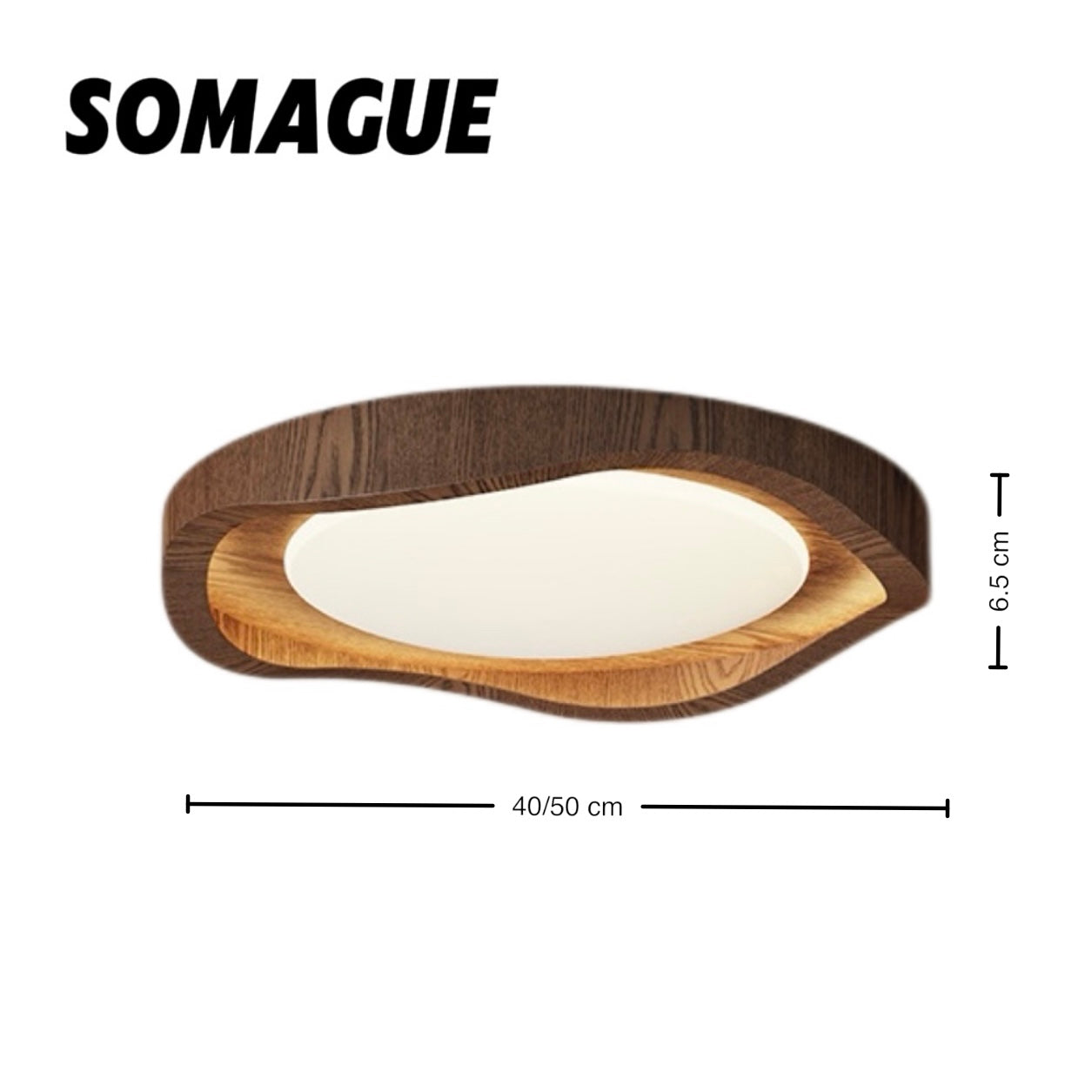 Mode Flush Mount Ceiling Light Vintage Walnut Indoor Living Room