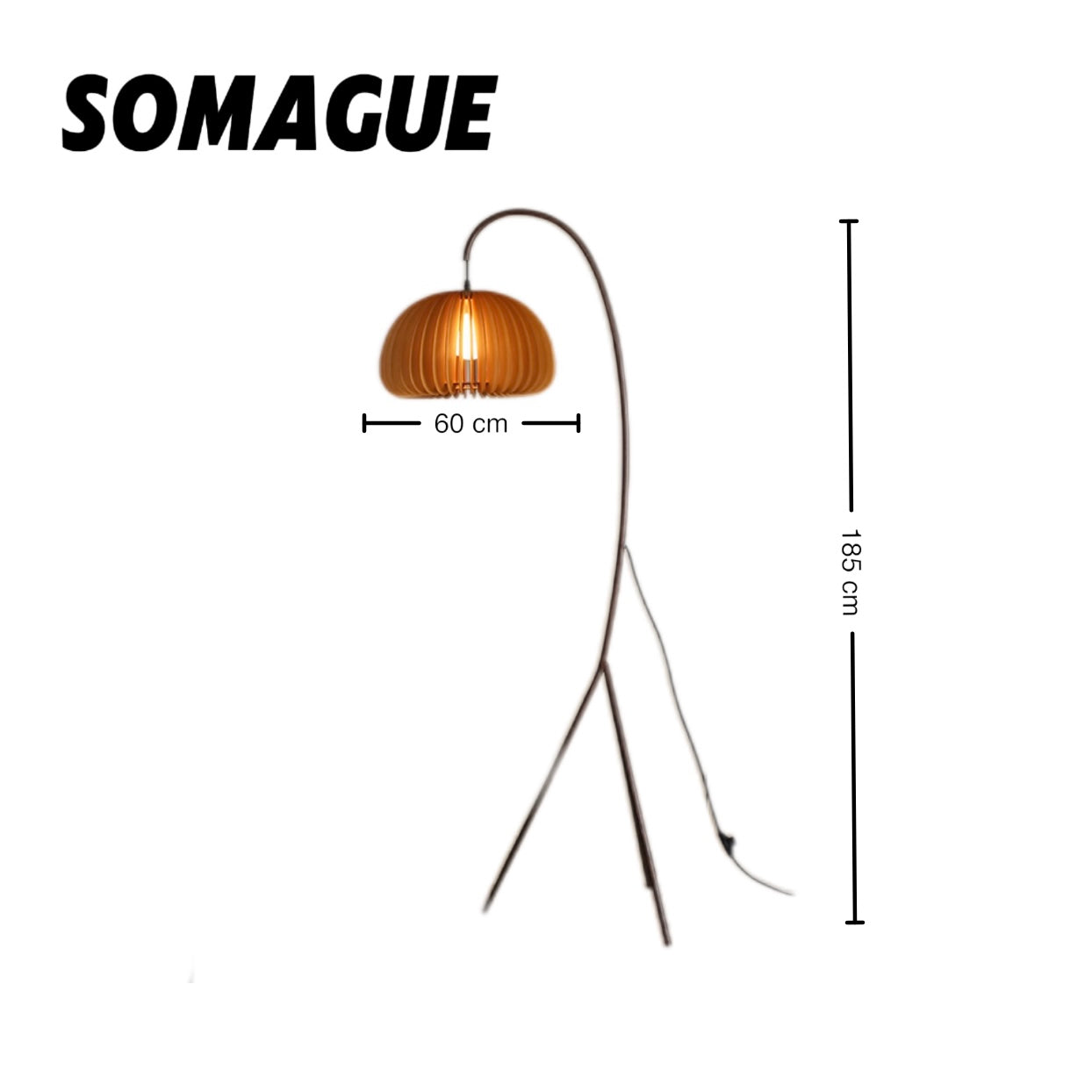 Noncu Floor Lamp Vintage Simple Indoor Rattan Metal Living Room