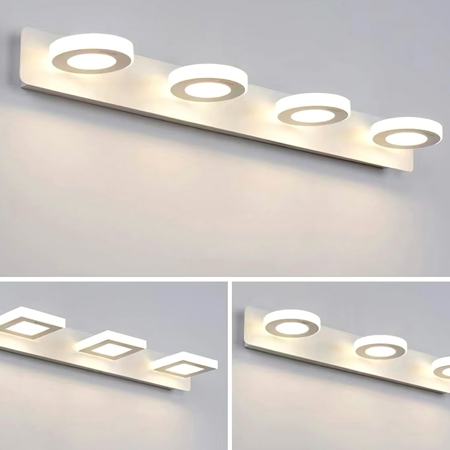 Elys Wall Lamp Modern 2 Shape Round Square Acrylic Bathroom