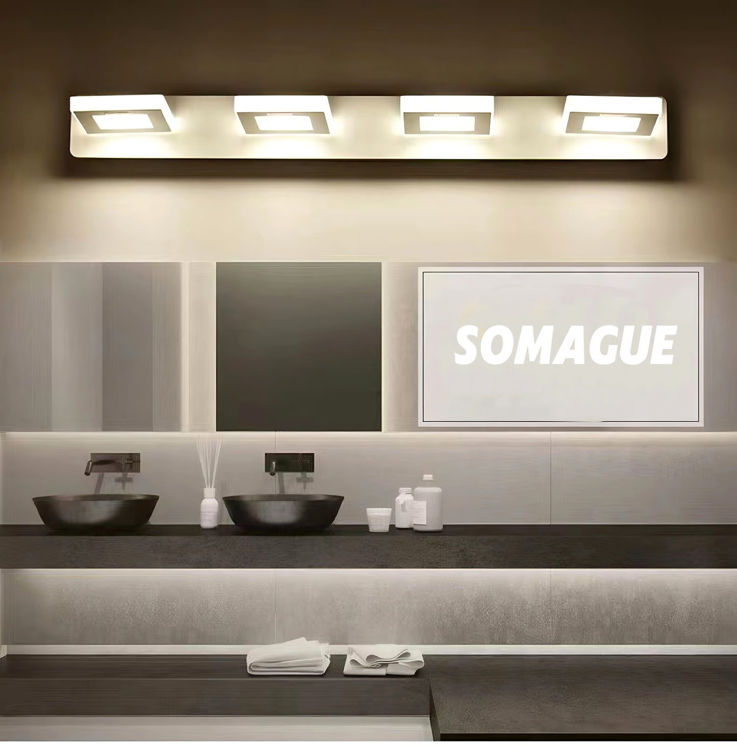 Elys Wall Lamp Modern 2 Shape Round Square Acrylic Bathroom