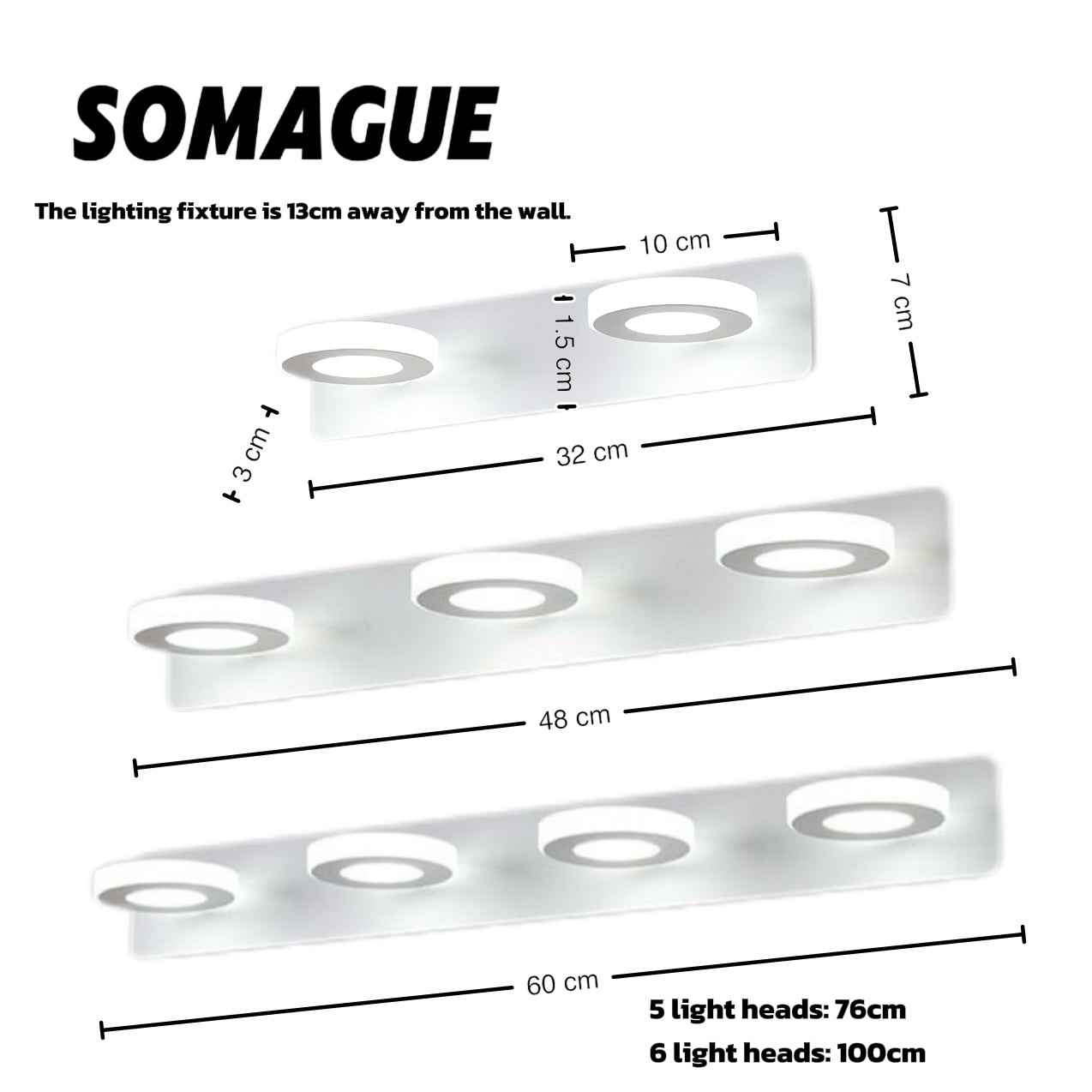 Elys Wall Lamp Modern 2 Shape Round Square Acrylic Bathroom