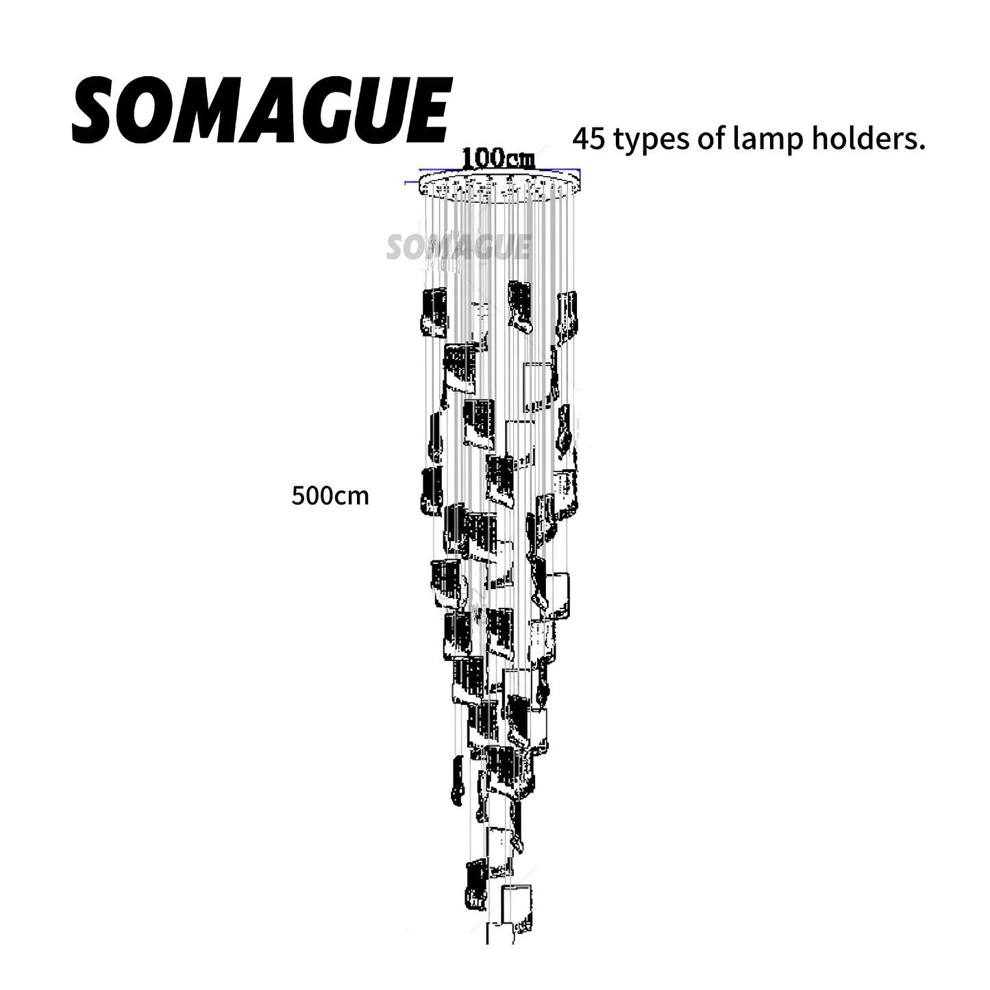 Aura Chandelier Luxury Modern Artist Disgner Acrylic Living Room