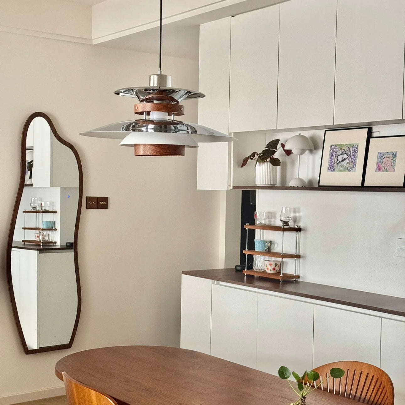 Nexa Pendant Light Modern Articulating Arm Metal Glass Living Room Bedroom
