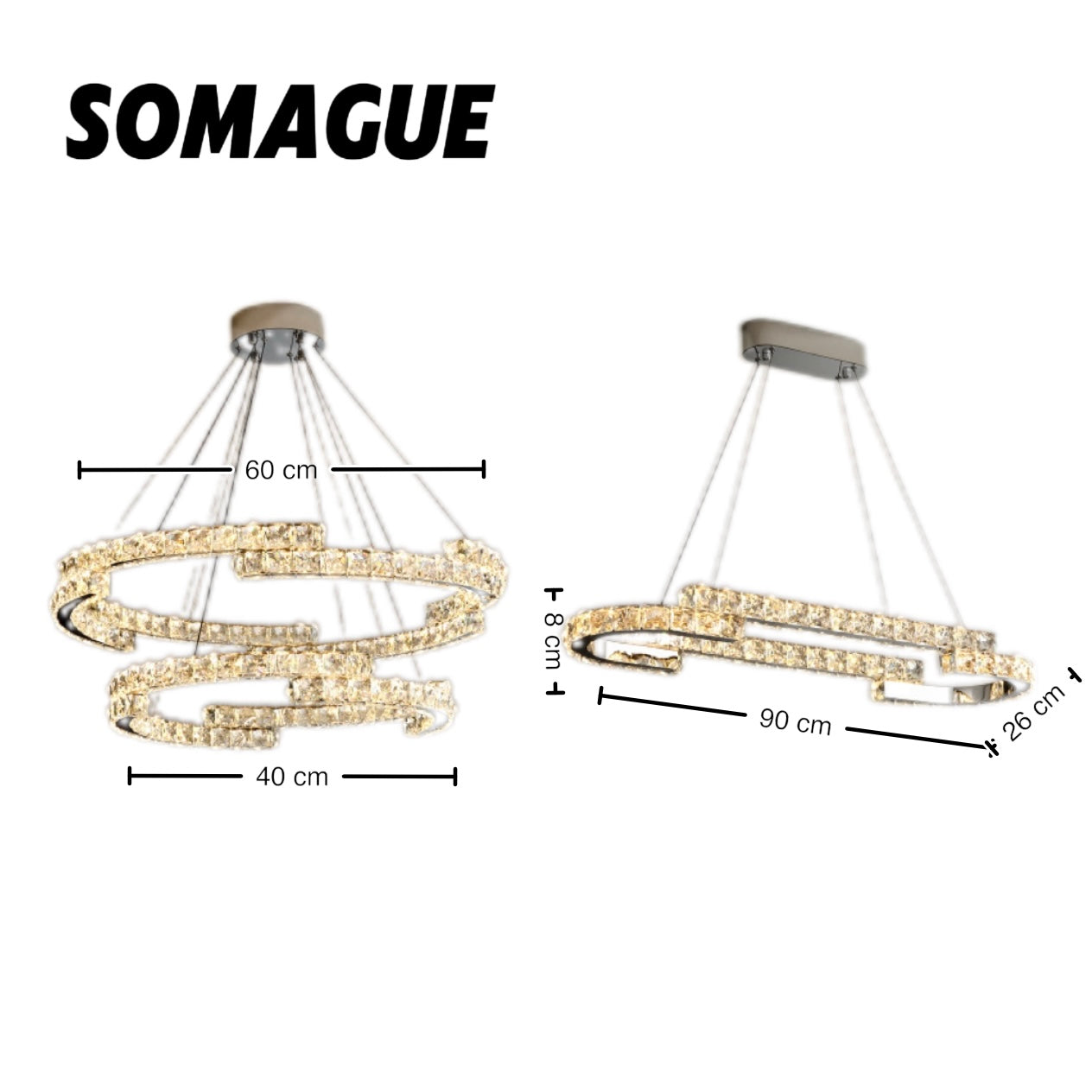 Aura Chandelier Luxury Elegant Crystal Living Room Bedroom
