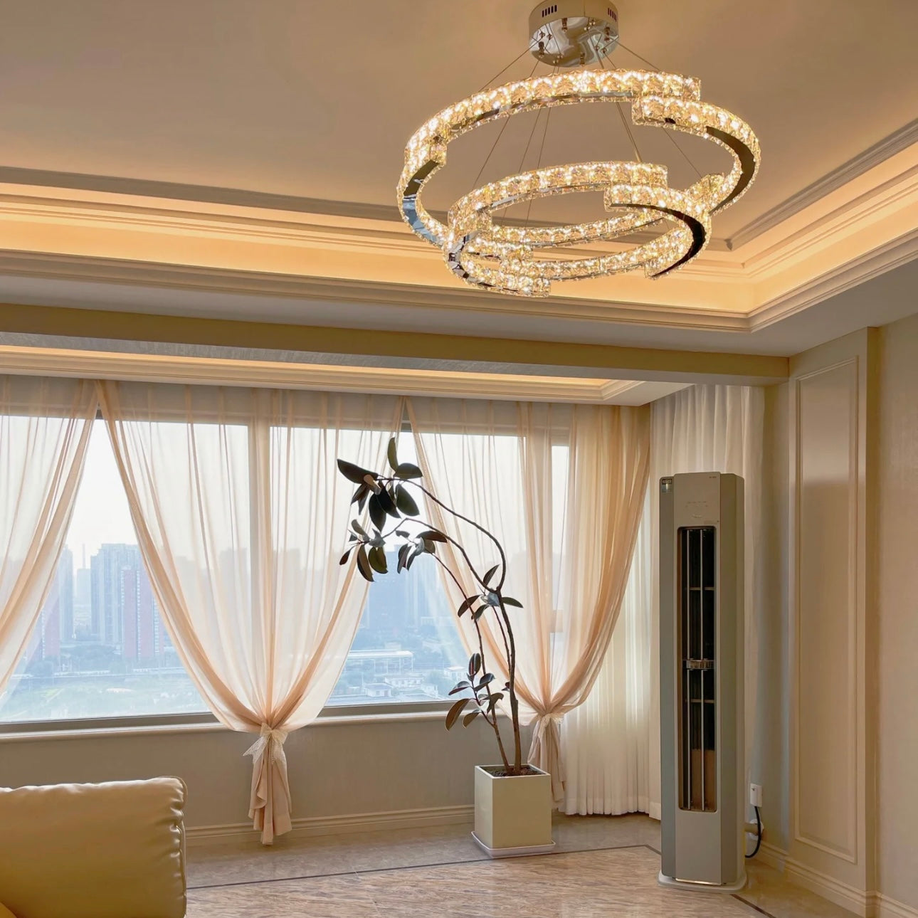 Aura Chandelier Luxury Elegant Crystal Living Room Bedroom