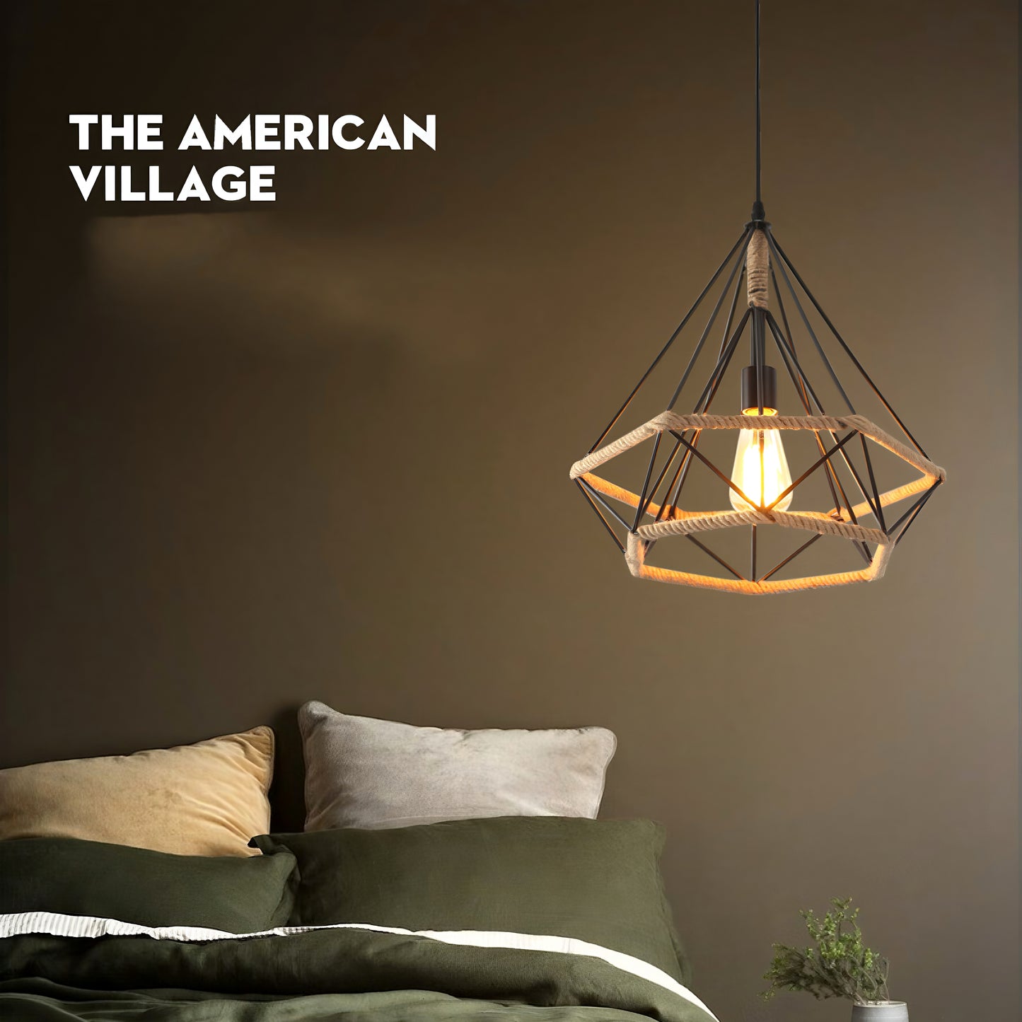 Noncu Pendant Vintage Handmade Twine Bedroom Living Room