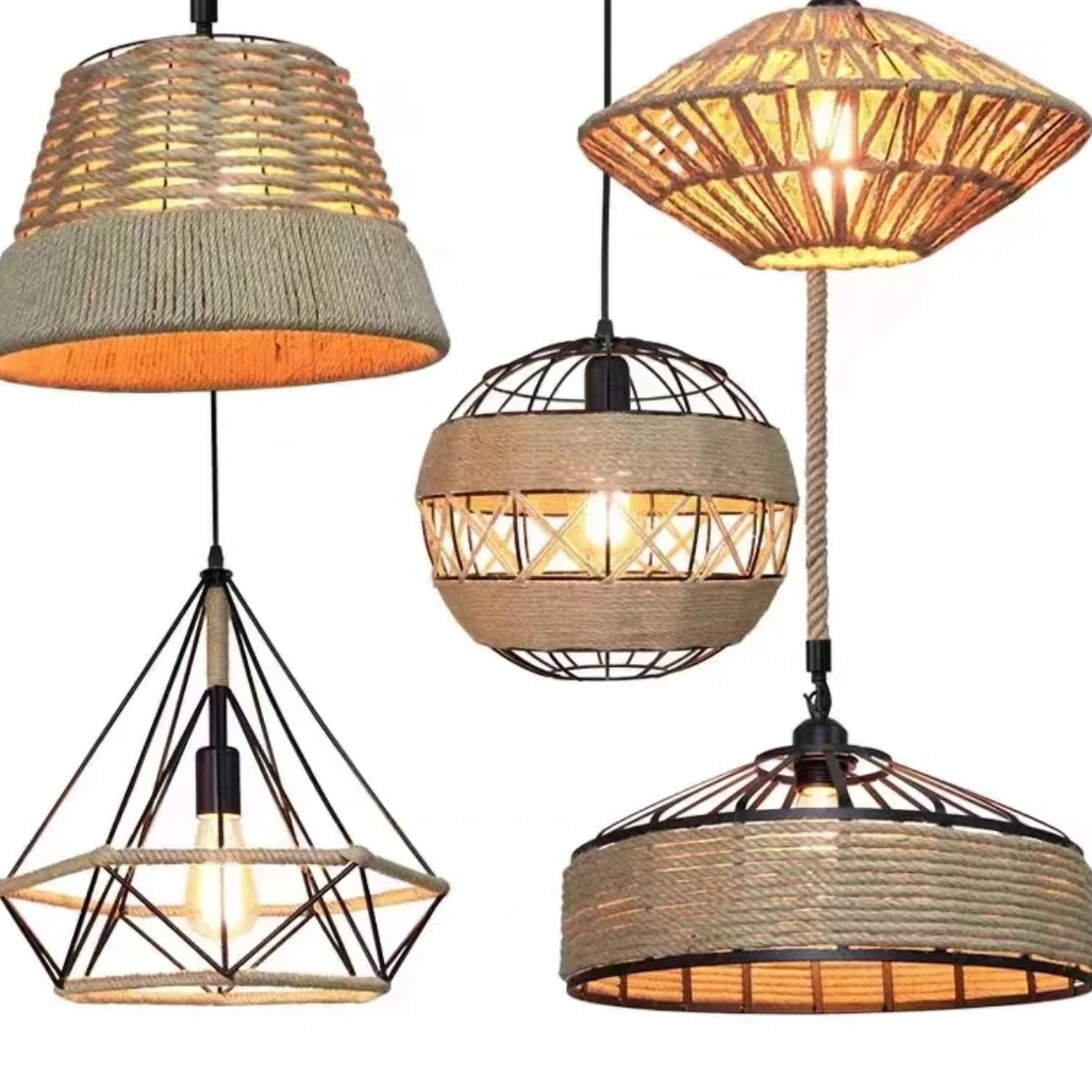 Noncu Pendant Vintage Handmade Twine Bedroom Living Room