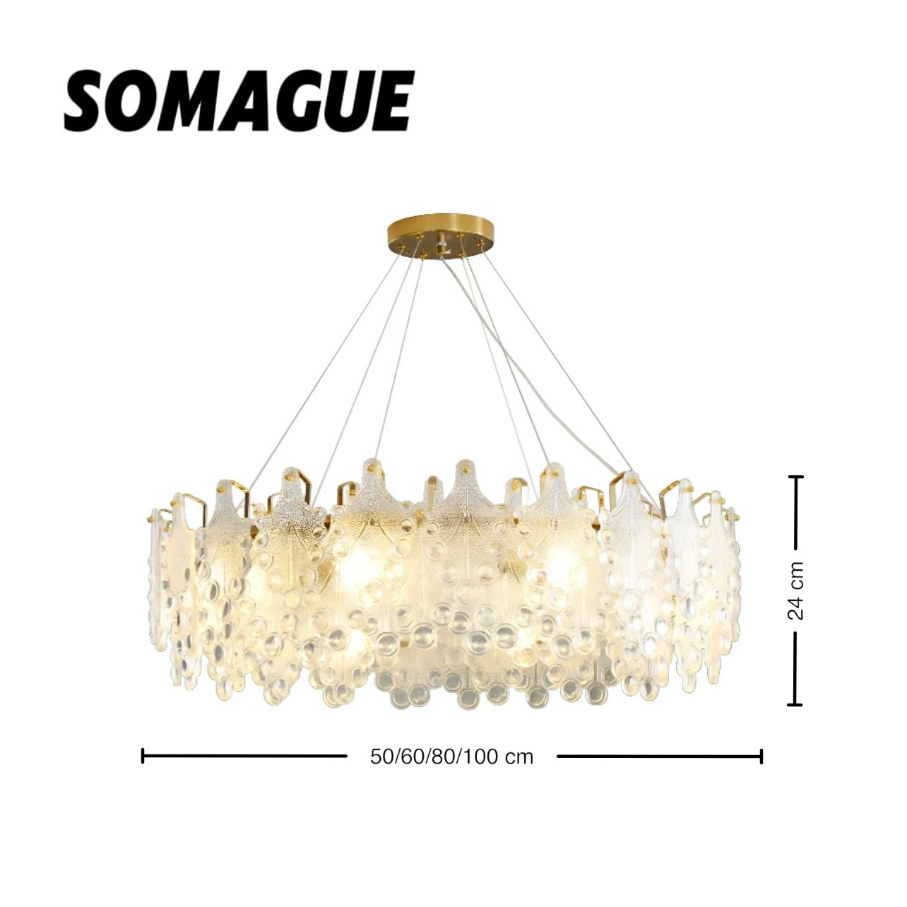 Aura Chandelier Vintage Retro Elegant Glass Bedroom Living Room
