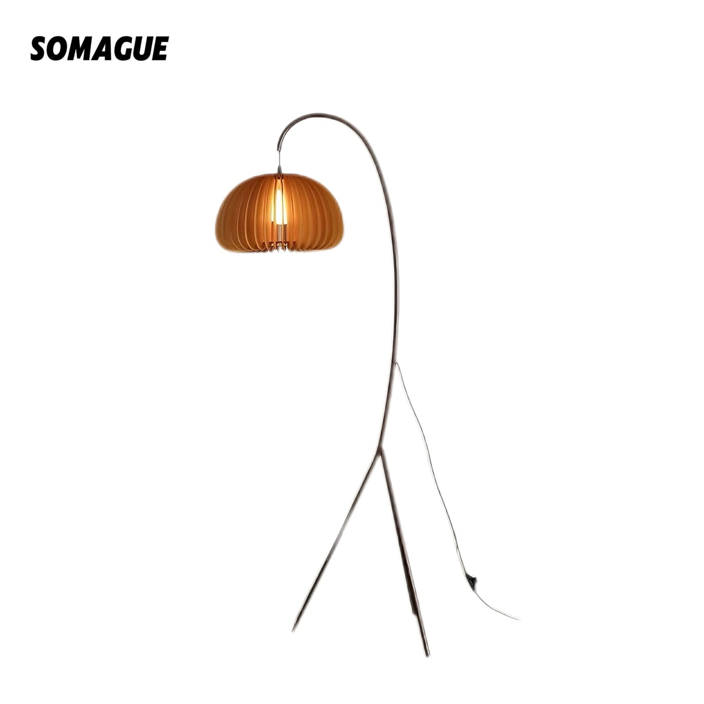 Noncu Floor Lamp Vintage Simple Indoor Rattan Metal Living Room