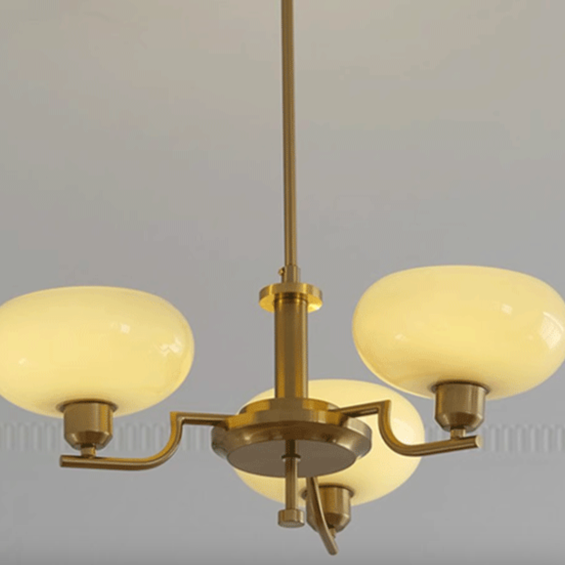 Halo Chandelier Bauhaus Simplicity Cream Metal Living Room Bedroom