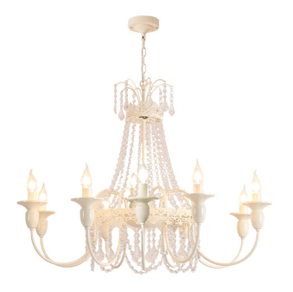 Aura Chandelier Vintage Creamy Indoor Crystal Living Room Bedroom
