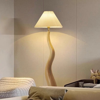 Mode Floor Lamp Handmade Wood-Shade Walnut Living Room Bedroom
