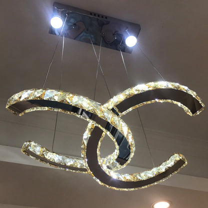 Elys Pendant Light Luxurious Ornate Crystal Metal Amber Transparent Living Room Bedroom