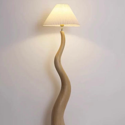 Mode Floor Lamp Handmade Wood-Shade Walnut Living Room Bedroom
