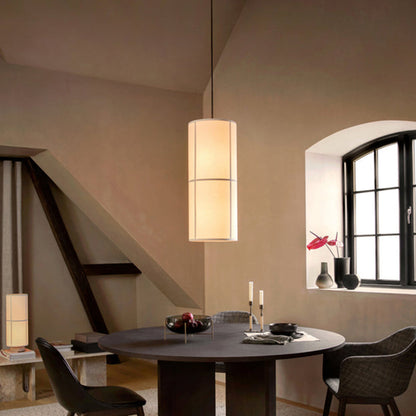 Nexa Pendant Light Wabi-Sabi Cylinder Lantern Fabric Living Room Bedroom