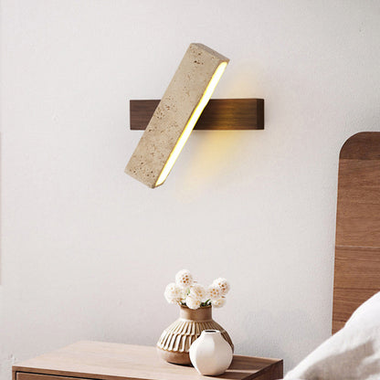 Nexa Wall Lamp Minimalist Natural Travertine Wood Adjustable Living Room Bedroom