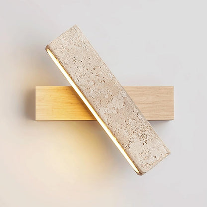 Nexa Wall Lamp Minimalist Natural Travertine Wood Adjustable Living Room Bedroom