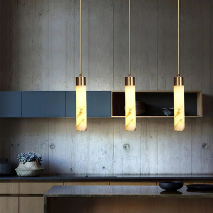 Mode Pendant Light Modern Brass Metal Alabaster Living Room Bedroom