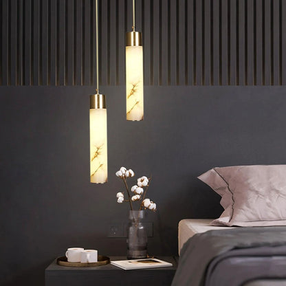 Mode Pendant Light Modern Brass Metal Alabaster Living Room Bedroom