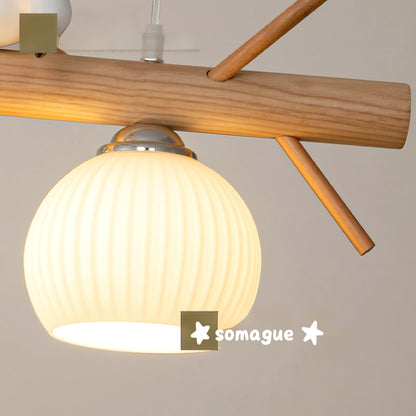 Nexa Pendant Light Country Rustic Style Bird Wood Glass Living Room Bedroom