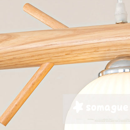 Nexa Pendant Light Country Rustic Style Bird Wood Glass Living Room Bedroom