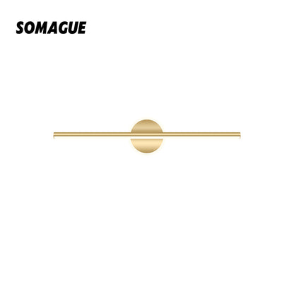 Elys Wall Lamp Modern Minimalist Linear Gold Metal Bedroom Living Room