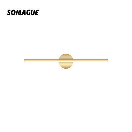 Elys Wall Lamp Modern Minimalist Linear Gold Metal Bedroom Living Room
