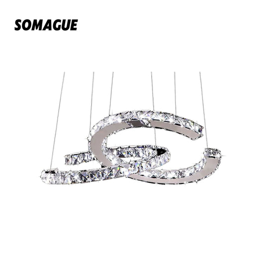 Elys Pendant Light Luxurious Ornate Crystal Metal Amber Transparent Living Room Bedroom