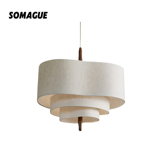 Nexa Pendant Light Scandinavian Natural Wood Cloth Living Room Bedroom