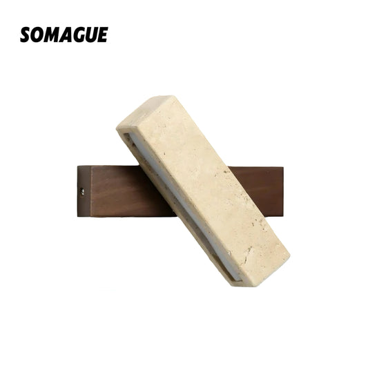 Nexa Wall Lamp Minimalist Natural Travertine Wood Adjustable Living Room Bedroom
