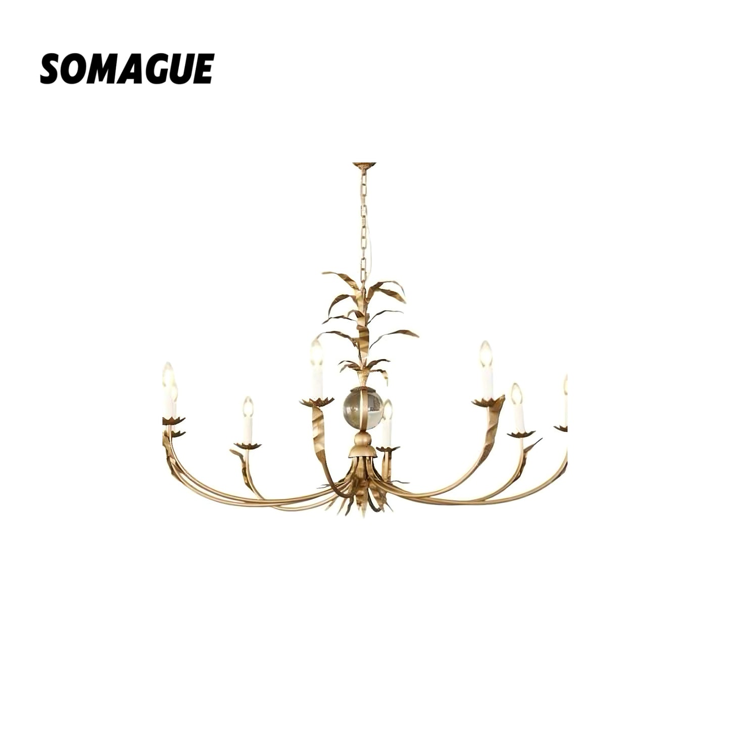 Aura Chandelier Vintage Metal Brass Dining Room Bedroom
