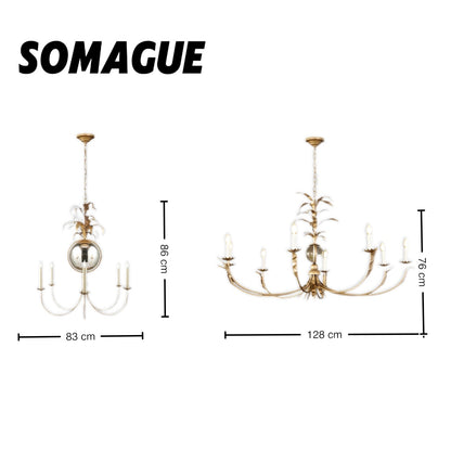 Aura Chandelier Vintage Metal Brass Dining Room Bedroom