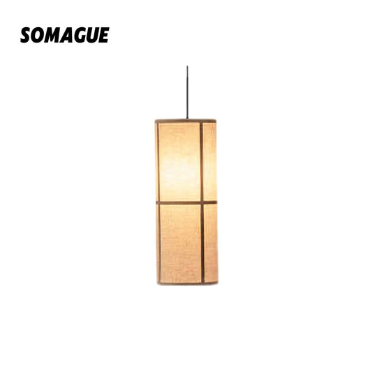 Nexa Pendant Light Wabi-Sabi Cylinder Lantern Fabric Living Room Bedroom