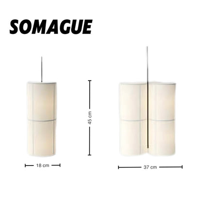 Nexa Pendant Light Wabi-Sabi Cylinder Lantern Fabric Living Room Bedroom