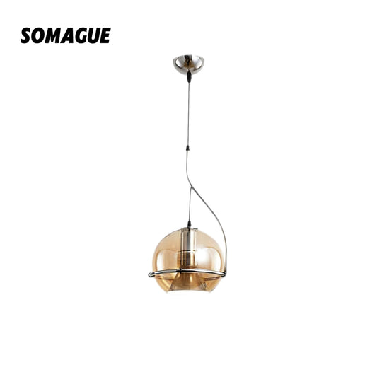 Yono Pendant Light Industry Vintage Amber Glass Living Room Bedroom