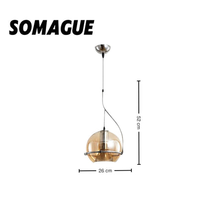 Yono Pendant Light Industry Vintage Amber Glass Living Room Bedroom